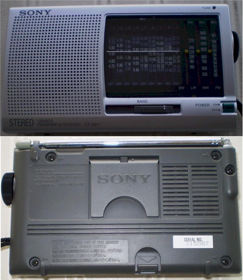 fusible local Elemental Radio Attic's Archives - Sony ICF-SW11 (1990) Manufactured in Japan